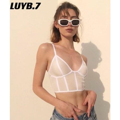 Sexy big V spec line Seamless Crop Top Women Solid Wide Shoulder Straps Tube Top Bra Lingerie