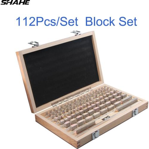 Shahe 112Pcs/Set 1 grade 0 grade Inspection Block Gauge Test Caliper Blocks Measurement Instruments