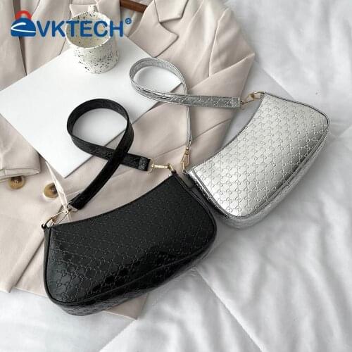 Female Armpit Handbags PU Leather Embossing Shoulder Underarm Bags for Shopping Travel Leisure Single Shoulder Bag