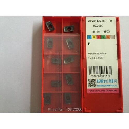 10pcs APMT1135PDER-PM RX2000 Inserts BAP Right Angle Shoulder End Mill,cutting Hard a little of HRC30-50 Better effect