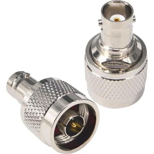 2 Pieces N Male to BNC Female Connector Adapter N Type Male Plug to BNC Jack RF Coaxial Adapter Connector Antenna Converter