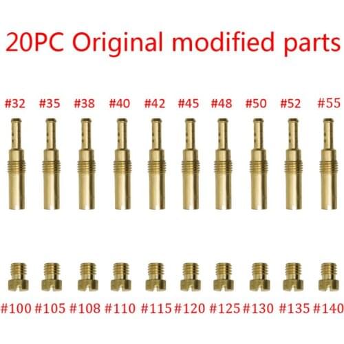 20 Pcs Carburetor Main Jet Kit with Slow/Pilot Jet Set Replacement for GY6 CVK Dropshipping