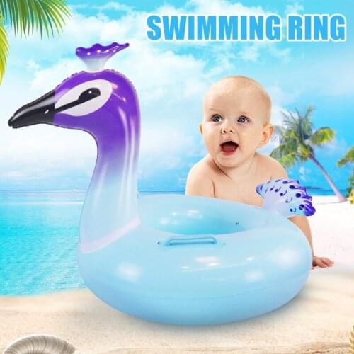 2020 Inflatable Peacock Swim Ring Large Pool Garden Fun Swimming Supplies Peacock Swim Ring Pool Float