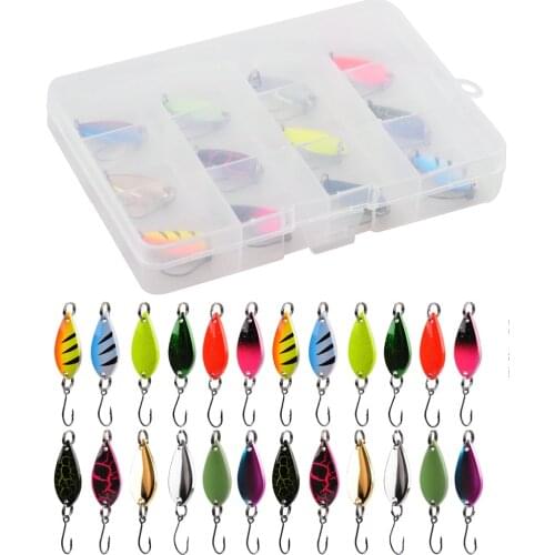 24Pcs/12Pcs Fishing Metal Spoon Fishing Lure Set 5g Trout Spoon baits Casting Bass Jigging Fishing lure kit