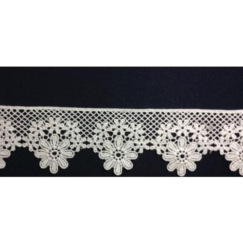 5.4cm cotton embroidery lace trim,high quality Eco-friendly soft touch flower lace trimming,XERY-DC050528