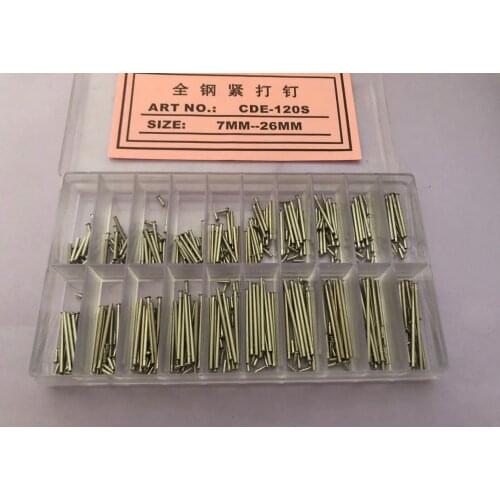 Free Shipping 1 Set 200pcs 7mm-26mm Watch Band Clasp Buckle Tube Friction Pins Link Spring Bar Tool