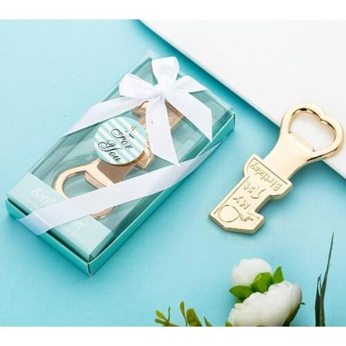 Free shipping 50pcs/lot baby birthday party favor golden beer openers Baby one year old favors