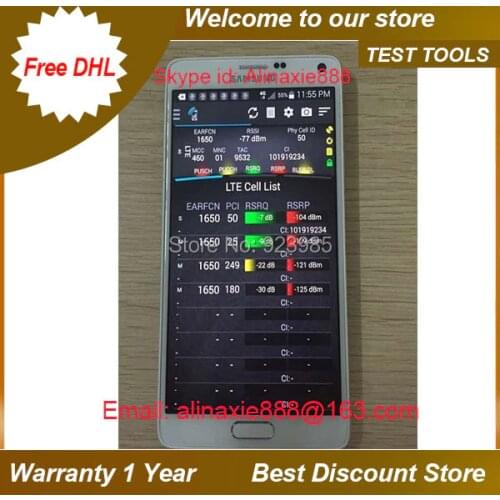 Free DHL shipping +Note4 N910F with tems pocket 15.4.x + CAT6 for LTE +support lte /wcdma /gsm testing