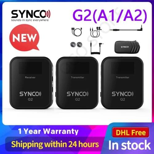 SYNCO G2 G2A1 G2A2 Wireless Lavalier Microphone System for Smartphone Laptop DSLR Tablet Camcorder Recorder pk comica