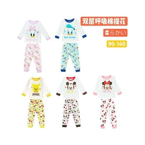 Disney Donald Duck Minnie Winnie Anime Pajama Sets Sleepwear Cartoon Children Clothing Casual Warm Winter Unisex