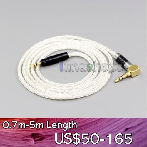 LN006397 99.99% Pure Silver XLR 3.5mm 2.5mm 4.4mm Earphone Cable For Ultrasone Performance 820 880 Signature DXP PRO STUDIO