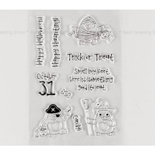 Happy Halloween Stamps Card Making Clear Silicone Stamps Scrapbooking Decoration