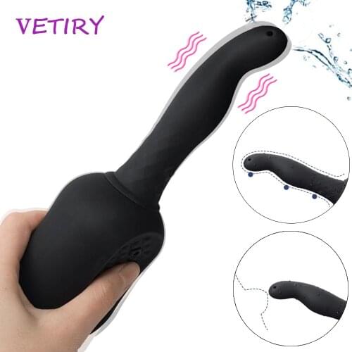 Vibrator Enema Bulb Hygiene Syringe Medical Rubber Enema Irrigator Women Vagina Anal Douche Cleaner Prostate Massager for Men