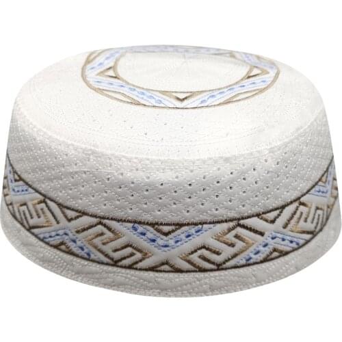 Islamic Allah Muslim hats men yarmulke African prayer embroidered hat mens Islamic caps