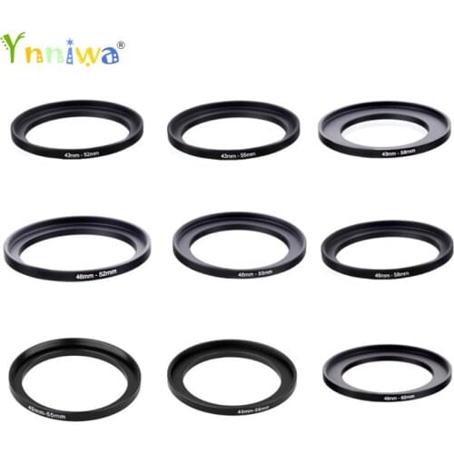 40.5-62 43-52 43-55 43-58 46-52 46-55 46-58 49-55 49-58 49-62mm Metal Step Up Rings Lens Adapter Filter Set