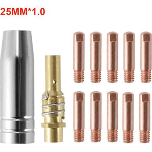 12PCS 15AK Torch Consumables Protective Welding Nozzles Machine Connecting Rod Copper Tool Kit Portable Easy Install Conductive