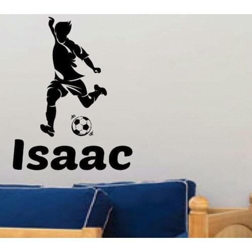 Named Football Player Sticker Sports Decor Helmets Kids Room Decoration Posters Vinyl Soccer Car Decal Wall Decals