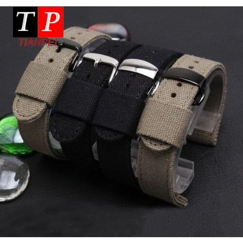 Nylon watch strap for 18mm 20mm 22mm thickened canvas bracelet sports waterproof men replace watch band comfortable