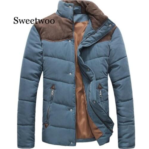 Winter Jacket Men Warm Casual Parkas Cotton Stand Collar Winter Coats Male Padded Overcoat Outerwear Clothing 4XL