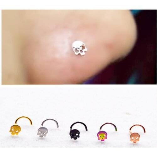 Unisex Plum Flower Rhinestone Nose Stud Hoop Sparkly Nose Ring Body Piercing