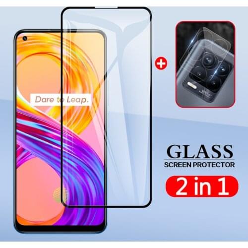 2 In 1 Back Camera Lens Film & Screen Protector Protective Tempered Glass For Oppo Realme 8 / 8 Pro 6.4"