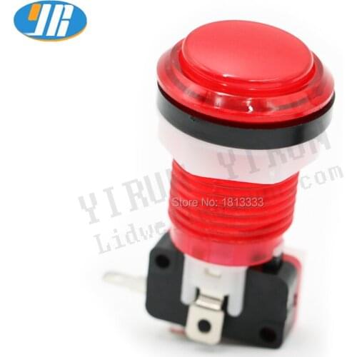 12V LED Illuminated transparent plastic Push Button With Microswitch for Arcade game DIY Parts JAMMA MAME