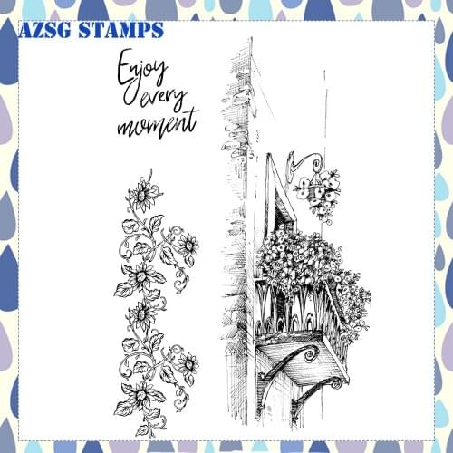 AZSG Garden Windowsill Scenery Transparent Silicone Clear Stamps for DIY Scrapbooking/Card Making Crafts Decoration Supplies