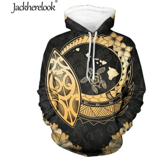 Jackherelook Polynesian Plumeria Hibiscus Turtle Samoa Print Winter Autumn Pullovers Sweathsirts Loose Long Sleeve Hoodies 2020