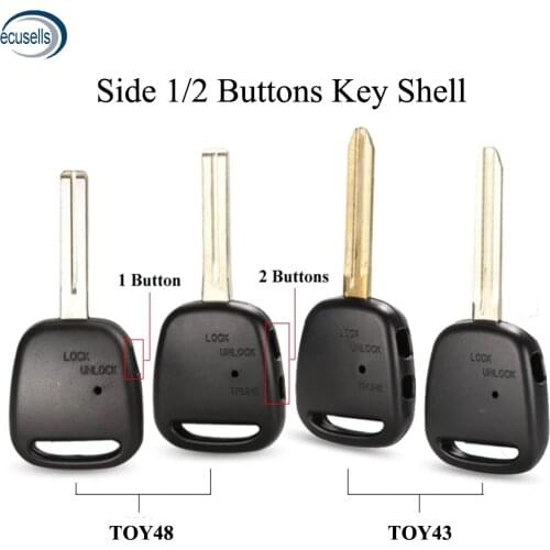 SALE ! Side 1/2 Button Remote Key Shell For Toyota Carina Estima Harrier Previa Corolla Celica Key Case TOY43/Toy48 Blade