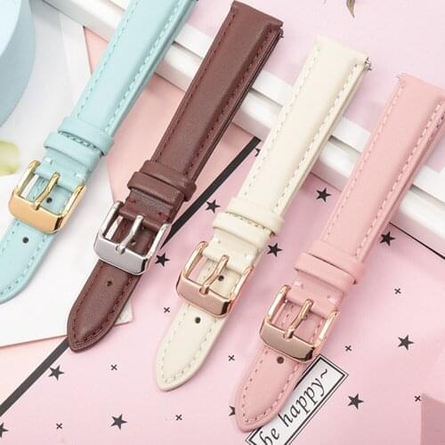 Watchbands Leather Watch Band Straps 12mm 14mm 16mm 18mm 20mm 22mm Watch Accessories Women Men Stainless Steel Buckle Belt Band