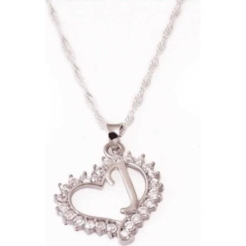 Silverlina Silver J Letter Heart Women Necklace