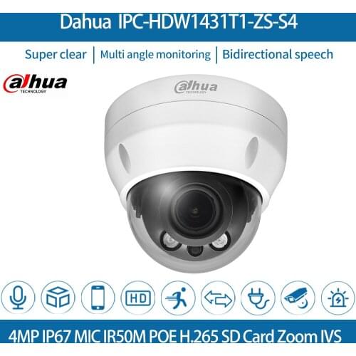 Dahua IP Camera IPC-HDPW1431R1-ZS-S4 Original Mini Dome PoE Zoom 2.8-12mm HD 4MP IR40M H.265 Outdoor SD Card Slot Onvif