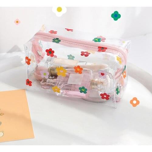 Cute Transparent Pencil Cases Girl Large Back to School Pencil Case for Office Makeup Bag Kawaii Stationery for School Supplies