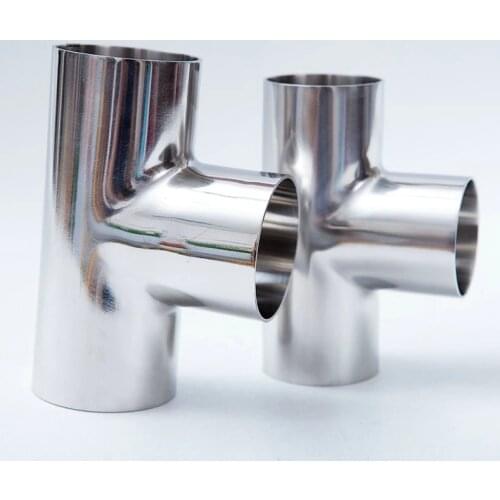TYPE T Joint Sanitary Welding Pipe Connection Fittings polishing 304 Stainless Steel Food grade 16MM-51MM