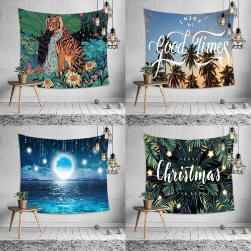 Ins bedroom decoration background cloth hanging cloth small art and fresh printing tapestry bedside wall cloth customization