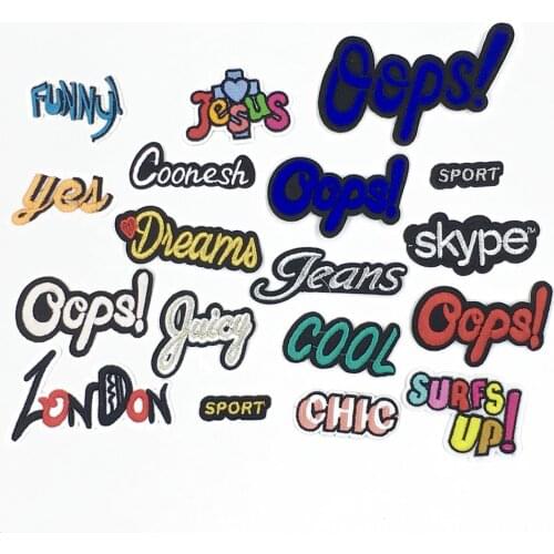 High Quality English Alphabet Patch Hot Melt Adhesive Stickers Embroidery Patch Stripes DIY Clothing Accessories Stickers