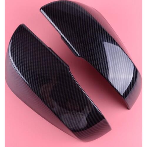 DWCX 2 Pcs ABS Carbon Fiber Texture Car Side Wing Door Rear View Mirror Back Cover Trim Black Fit For Toyota RAV4 2019 2020
