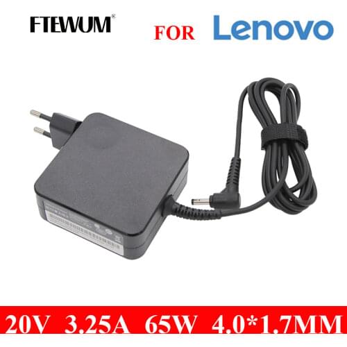 FTEWUM EU AC Laptop Charger 20V 3.25A 65W 4.0*1.7mm For Lenovo IdeaPad 100-15 B50-10 YOGA 710 510-14ISK Notebook Power Adapter
