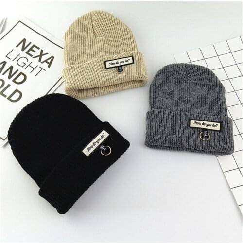 Winter Spring new Casual Skullies & Beanies knitted Hat Fashion Novelty Wool Cotton Cap For Both Women And Men