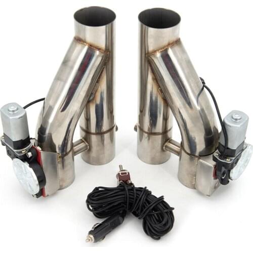 2.5,3 inch stainless Steel 1 drag 2 doubled valve exhaust cutout Pipe Muffler Bypass Exhaust Trim Down Tube switch Control DYTR