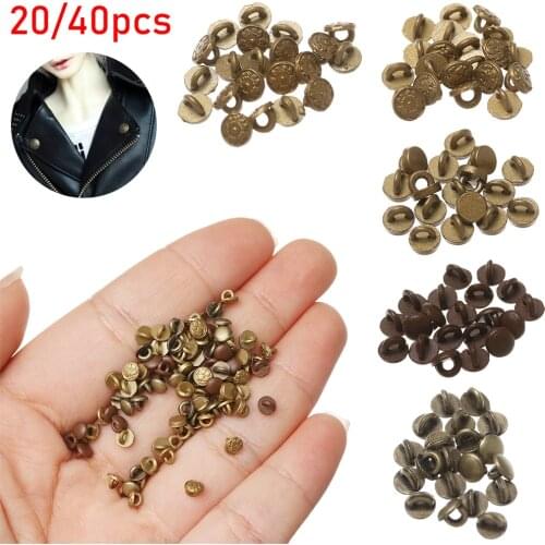 20/40 Pcs 4mm Printed Pattern Mini Buttons DIY Doll Clothes Sewing Metal Buckles Doll Decoration Accessories Gifts