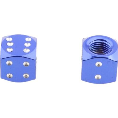 4 Pcs Aluminum Car Wheel Tire Valve Stem Caps Dice Valve Covers Wheel Stems Caps For Motorcycle Car Bicycle Truck Trailer ATV