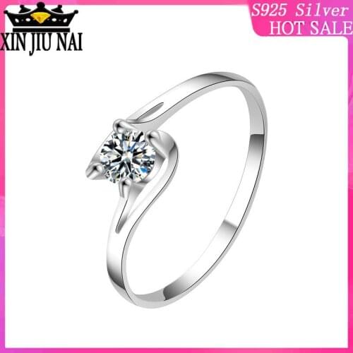 925 sterling silver Kiss of an angel with twisted arms for marriage engagement drill proposal small diamond Mini Korean ring