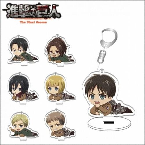 Anime Attack on Titan Eren Jager Mikasa Ackerman Acrylic Stand Model Figure Keychain Pendant Bag Charm Keyring Decor Cosplay Toy