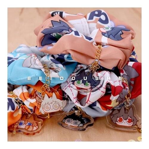 Anime Bungo Stray Dogs Dazai Osamu Nakahara Chuya Edogawa Rampo Cute Q Version Hair Rope Accessories Hair ring Acrylic Pendant