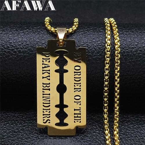 Blade Stainless Steel Long Necklace Men/Women Gold Color BY ORDER OF THE PEAKY BLINDERS Necklaces Jewery collier NXS03