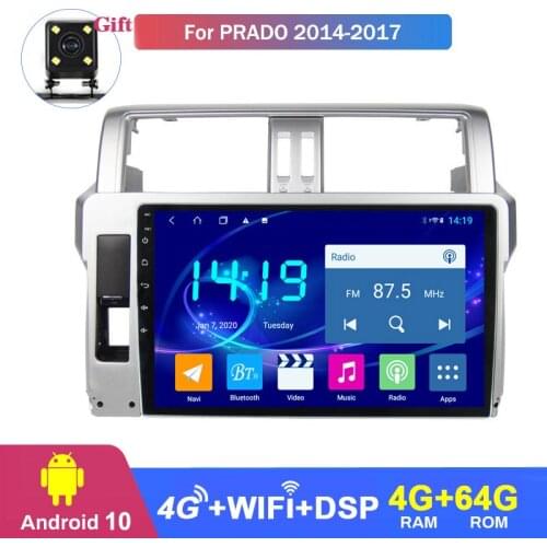 For toyota prado 2014 2015 2016 2017 Car Stereo Radio Player Quad-Core GPS Navigation Support Steering Wheel Control 4G RAM