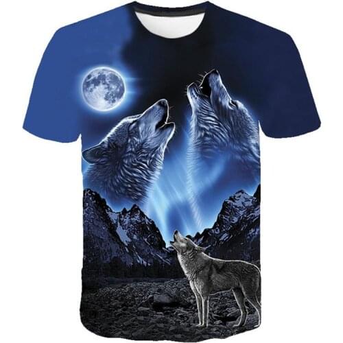 Summer Trend Men And Women 3D printing Starry Sky Wolf Oversized T-Shirt Fashion O-Neck Short Sleeve Streetwear Hip Hop T-Shirts