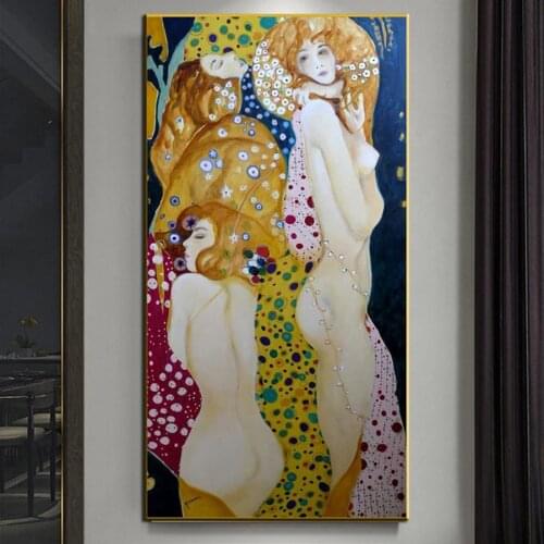 Gustav Klimt Abstract Nude Sleeping Woman 5D Diy Diamond Painting full round square diamond Embroidery Mosaic art home decor
