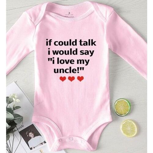 Printing Love Uncle Bodysuits for Toddler Baby Boy Winter Clothes Kids Outfits Babies Clothing new born Girls Autumn Jumpsuit
